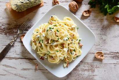 Recette de spaghetti au roquefort et aux noix