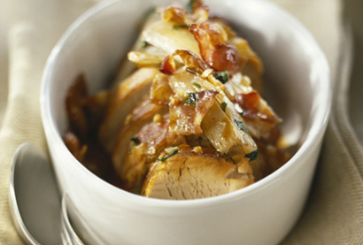 Recette d'automne - Filet mignon de porc aux &eacute;chalotes confites et &agrave; la moutarde