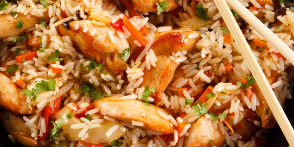 Recette de Wok de riz sauté au Poulet
