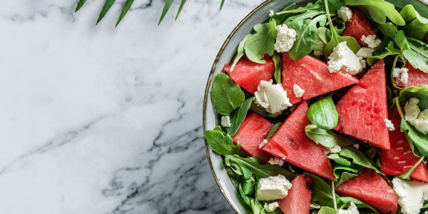 Recette de Salade de Pousses d'épinard, Pastèque et Feta