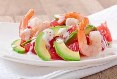 Recette de crevettes à l'avocat et au pamplemouse