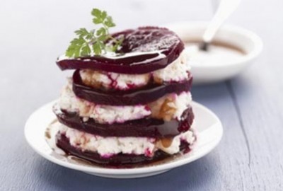 Recette de millefeuilles de betteraves au chèvre